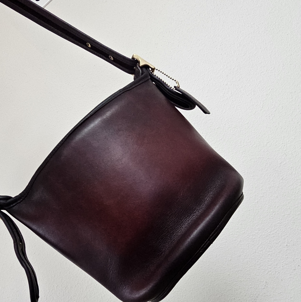 Recycled Riot Vintage Coach Maggie dyed in luscious warm red and purple patina - Picture 8 of 16